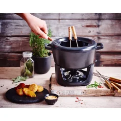Service à fondue en fonte émaillée 8 personnes Nori 2 L noir Beka