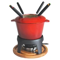 Service à fondue 6 personnes en fonte rouge 385050 Baumalu