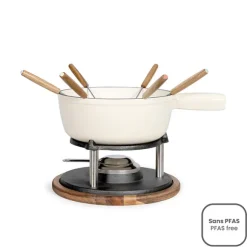 Service à fondue tradition crème 2,6 L 6 personnes Livoo