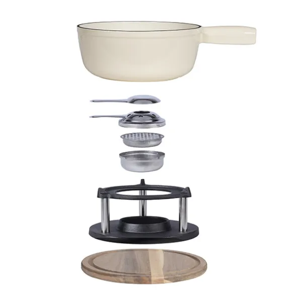 Service à fondue tradition crème 2,6 L 6 personnes Livoo