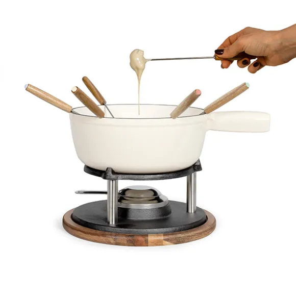 Service à fondue tradition crème 2,6 L 6 personnes Livoo