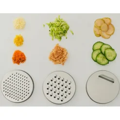 Set 3 bols en inox 1.4 L, 2.8 L et 4.7 L avec couvercles et 3 râpes interchangeables Pika
