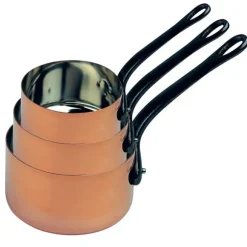Set 3 casseroles 16, 18 et 20 cm en cuivre massif Baumalu