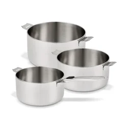 Set 3 casseroles inox Evolution 16, 18 et 20 cm et manche amovible Beka