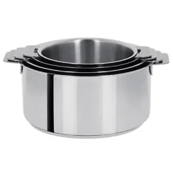 Set 4 casseroles inox Mutine sans manche 14, 16, 18 et 20 cm Cristel
