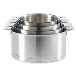 Set 4 casseroles inox Strate sans manche 14, 16, 18 et 20 cm Cristel