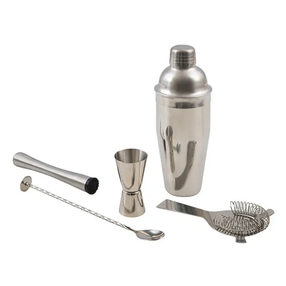 Set cocktail avec shaker Cobbler, mesureur, pilon à cocktail, cuillère et passoire Point Virgule