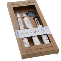 Set 3 couteaux de cuisine inox Sense® manche en plastique recyclé Jean Dubost