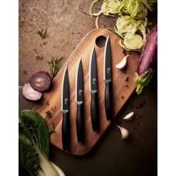 Set 4 couteaux à steak lame noire Essentiels Pradel Excellence