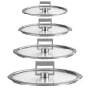Set 4 couvercles en verre poignée carrée Strate 14, 16, 18 et 20 cm Cristel