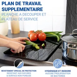 Set 2 couvre-plaques protection en verre motifs Ardoise Wenko by Maximex