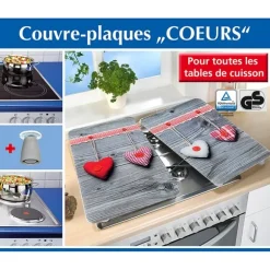 Set 2 couvre-plaques protection motifs Coeurs Wenko by Maximex
