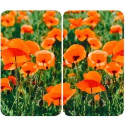 Set 2 couvre-plaques protection motifs Coquelicot Wenko by Maximex
