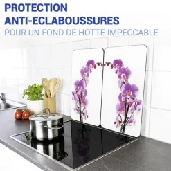 Set 2 couvre-plaques protection motifs Orchidée Wenko by Maximex
