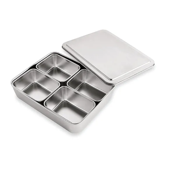 Set de 5 bacs de préparation culinaire en inox Mathon