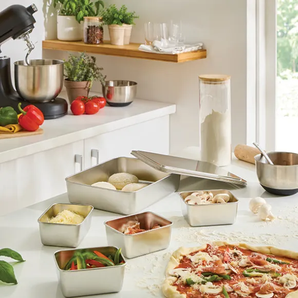 Set de 5 bacs de préparation culinaire en inox Mathon
