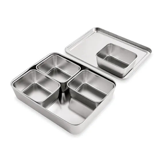 Set de 5 bacs de préparation culinaire en inox Mathon