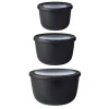 Set de 3 bols hauts Cirqula Nordic Black 500ml, 1000ml, 2000ml Mepal
