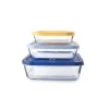 Set de 3 boîtes carrées en verre Ibili