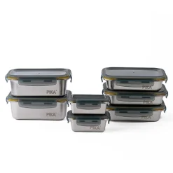 Set de 7 boîtes de conservation en inox compatibles micro-ondes Pika