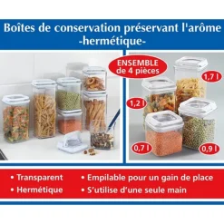 Set de 4 boîtes de conservation Wenko by Maximex