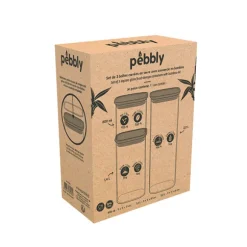 Set de 3 boîtes 0,8, 1,4 et 2,2 L Pebbly