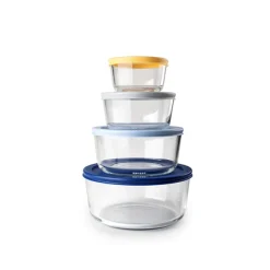 Set de 4 boîtes rondes en verre Ibili