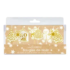 Set de 8 bougies de Noël dorées Scrapcooking
