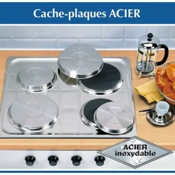 Set de 4 cache-plaques en inox Wenko by Maximex