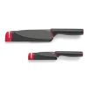 Set de 2 couteaux Chef et Office et fourreaux aiguiseurs céramique Joseph Joseph