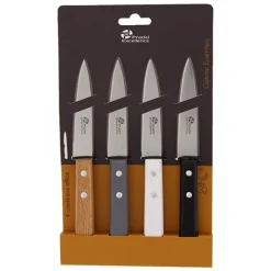 Set de 4 couteaux d'office 9 cm manches en bois de pin Pradel Excellence