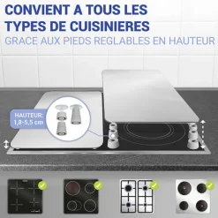 Set de 2 couvres plaques argent 30 x 52 cm Wenko by Maximex