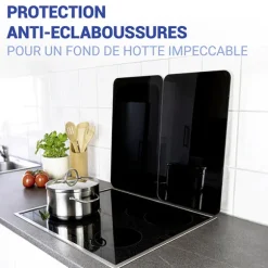 Set de 2 couvres plaques Noir 30 x 52 cm Wenko by Maximex