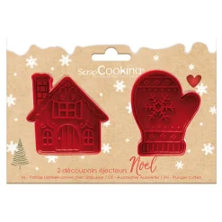 Set de 2 découpoirs éjecteurs de Noël Scrapcooking