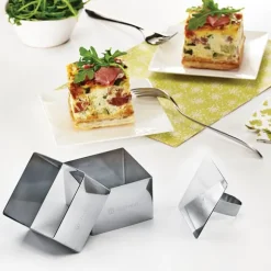 Set de 2 emporte pièces carrés en inox avec poussoir Mathon