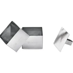 Set de 2 emporte pièces carrés en inox avec poussoir Mathon