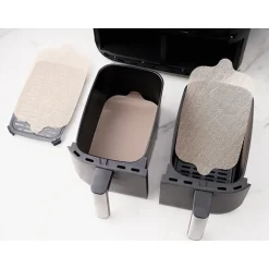 Set de feuilles de cuisson rectangulaires pour friteuses à air chaud double panier NoStik