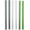 Set de 6 pailles en verre grises, vertes et transparentes avec brosse de nettoyage 21,5 cm Point Virgule