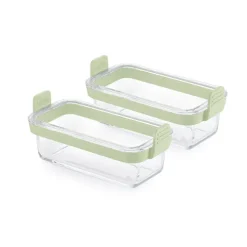 Set de 2 plats en verre rectangulaires pour friteuse à air chaud Lékué