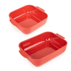 Set de 2 plats à four céramique Appolia rouge 21 et 25 cm Peugeot