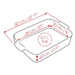 Set de 3 plats à four céramique Appolia rectangulaires ardoise 25, 32 et 40 cm Peugeot