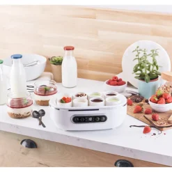 Set de 4 pots en céramique pour yaourtière YVA640 Simeo