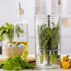 Set de préservation pour herbes en verre et silicone 1 L Kilner