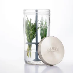 Set de préservation pour herbes en verre et silicone 1 L Kilner