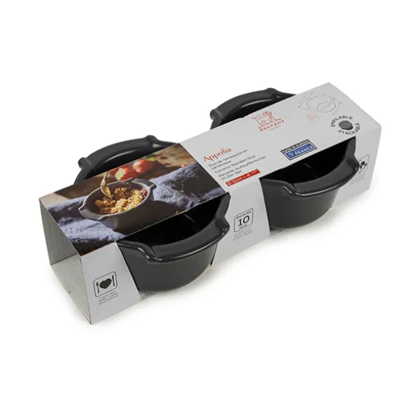 Set de 2 ramequins en céramique 11 cm Appolia ardoise Peugeot