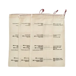 Set de 3 sacs coton gradués Elicuisine