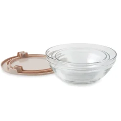 Set de 3 saladiers en verre avec couvercle Mathon