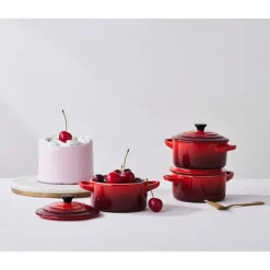 Set 4 mini-cocottes céramique 10 cm Cerise Le Creuset