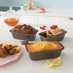Set 3 mini moules à cake acier revêtu 15,5 cm Mathon