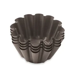 Set 4 moules briochettes acier revêtu 13 cm Mathon